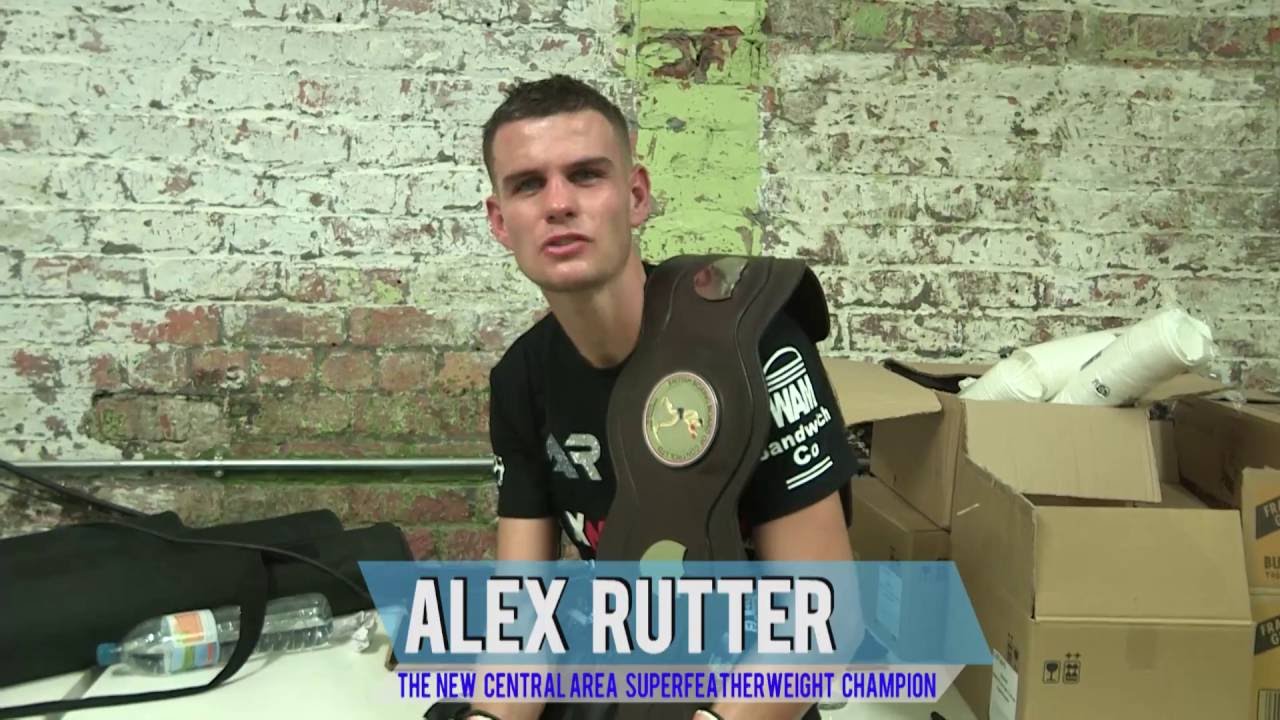 Alex Rutter wins Central Area Superfeatherweight title background