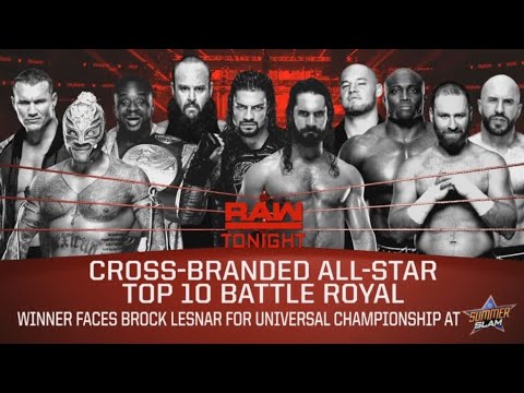 FULL MATCH: Cross-Branded All-Star Top 10 Battle Royal | WWE RAW 15/7/19 background