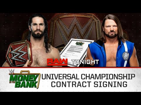 Money in the Bank Universal Championship Contract Signing | WWE RAW 04/29/19 background