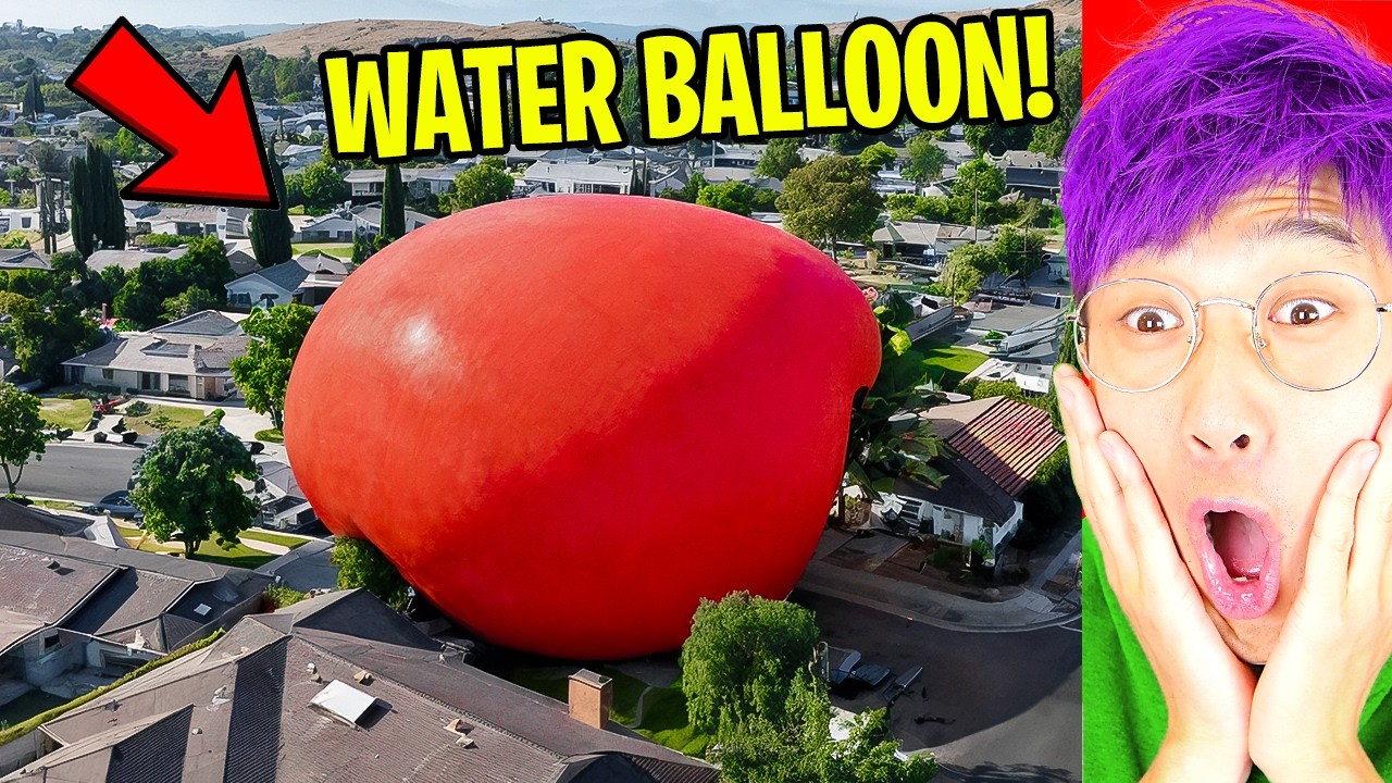 GIANT WATER BALLOON DESTROYS A CITY!? (LANKYBOX REACTION!) background