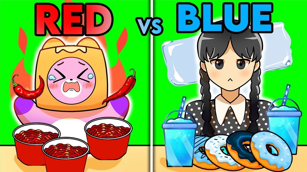 HOT VS COLD CHALLENGE WITH WENDESDAY AND FOXY! (LANKYBOX ANIMATION!)