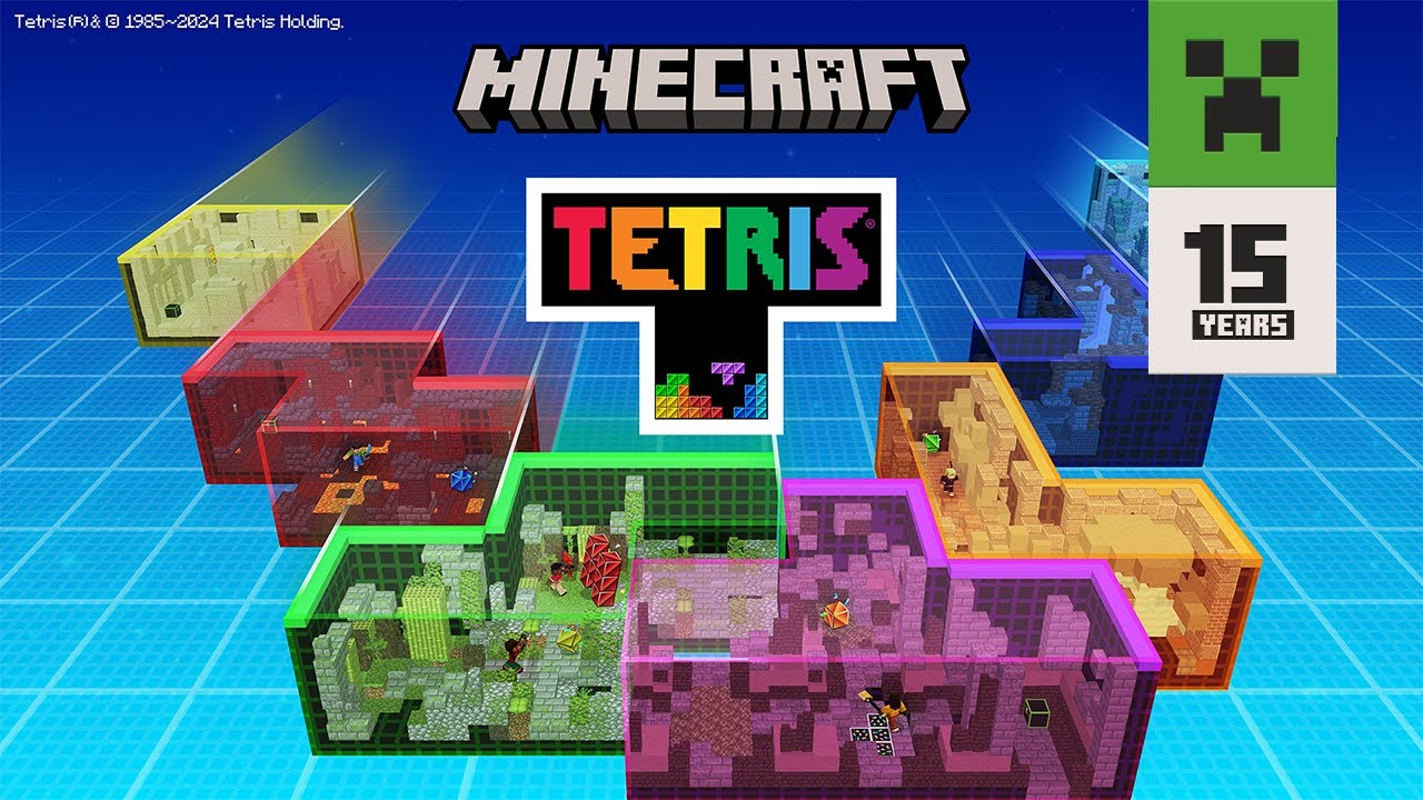 Minecraft x Tetris® background