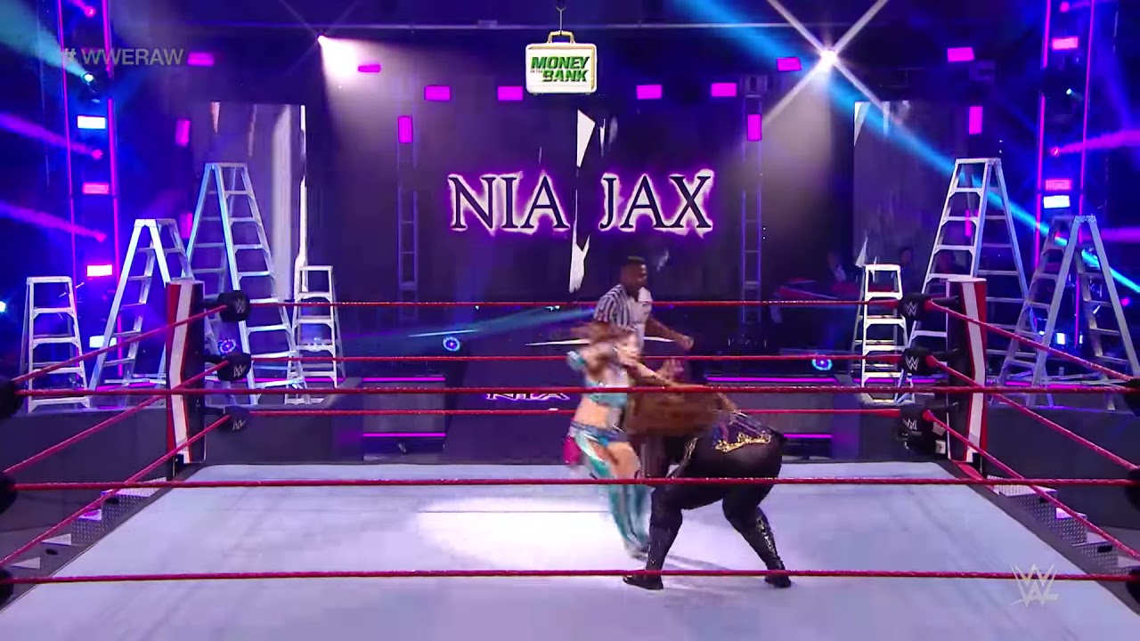 Nia Jax vs. Kairi Sane - Money In The Bank Qualifying Match: Raw, April 13, 2020 background