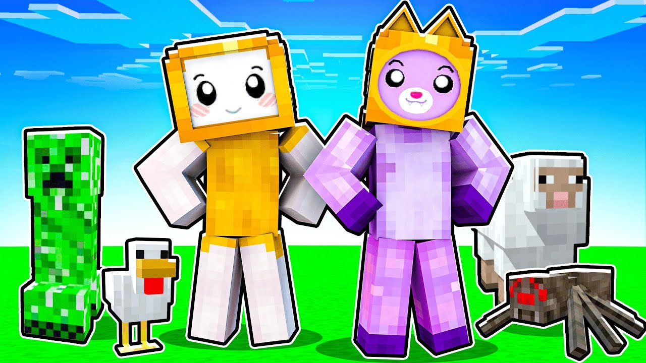 LANKYBOX FOXY & BOXY Play MINECRAFT For The FIRST TIME EVER!? (Let's Play Minecraft Part 1) background