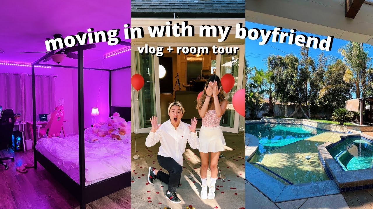 MOVING IN WITH MY BOYFRIEND | VLOG + ROOM TOUR background