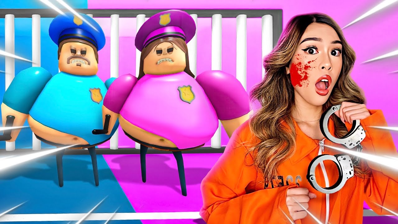 KAT ESCAPES BOYS VS GIRLS BARRY'S PRISON RUN IN ROBLOX (OBBY) background