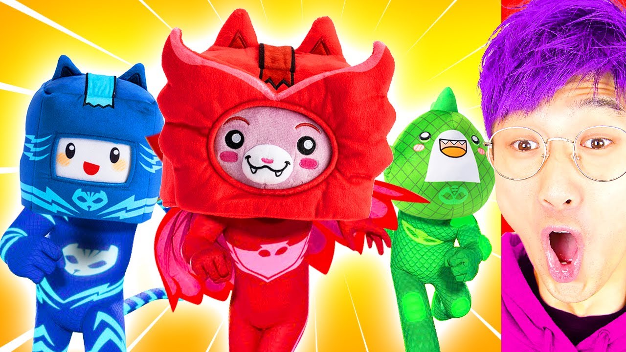 LANKYBOX Playing PJ MASKS!? (LANKYBOX vs PJ MASKS PLUSHIES COLLECTION!)