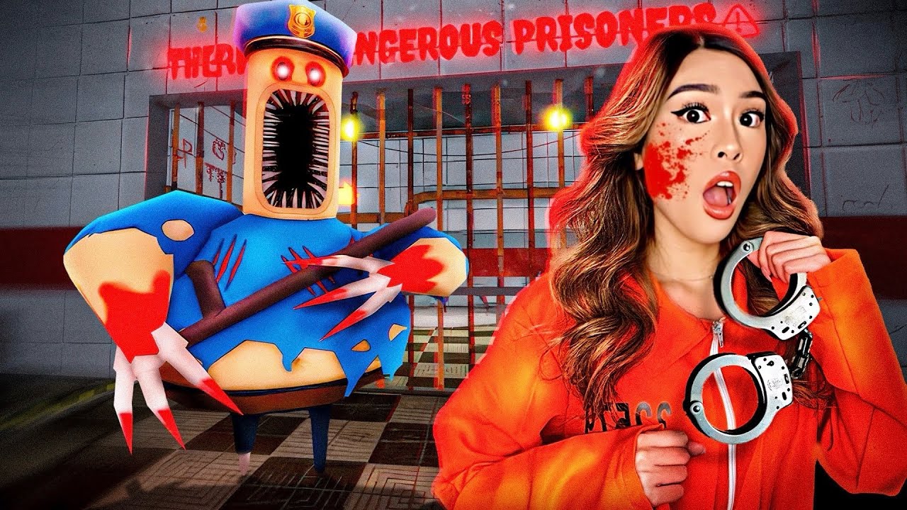 KAT ESCAPES FROM BARRY EXE PRISON RUN IN ROBLOX (OBBY) background