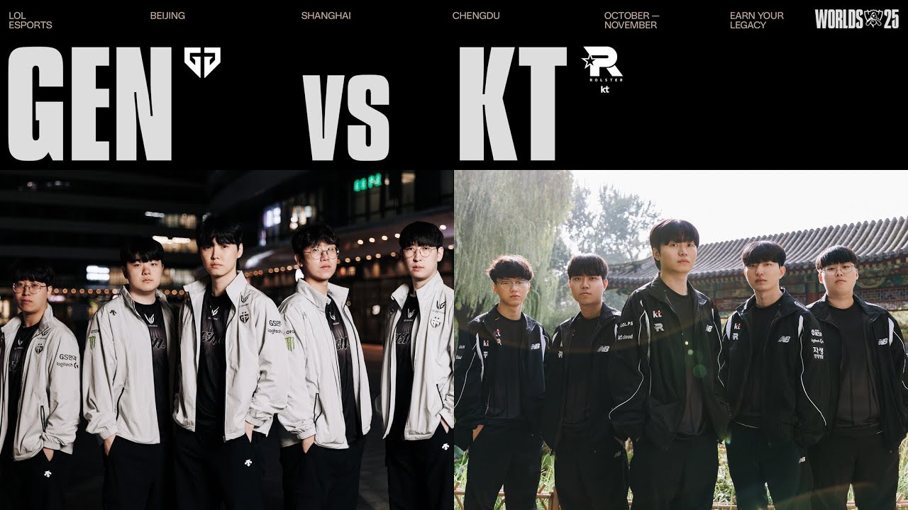 GEN vs KT | WORLDS 2025 | Semifinals background