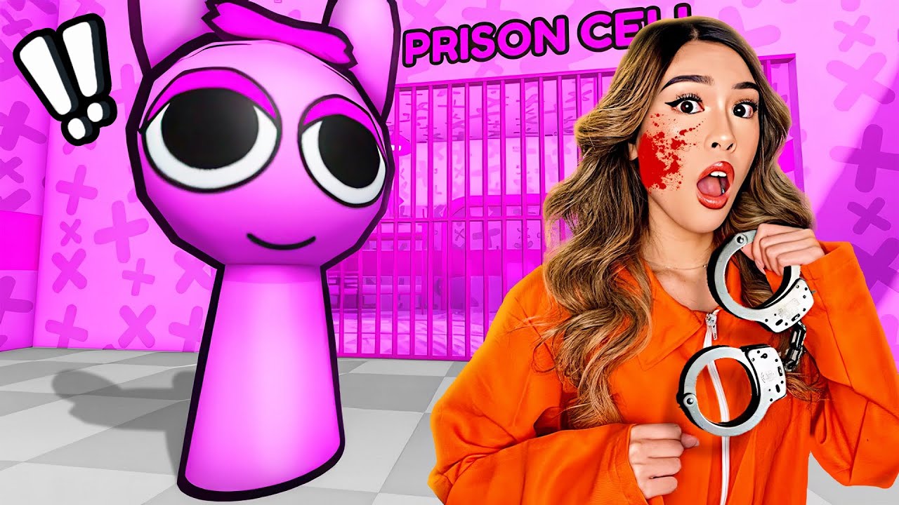 KAT ESCAPES PINK SPRUNKI'S PRISON RUN IN ROBLOX (OBBY) background