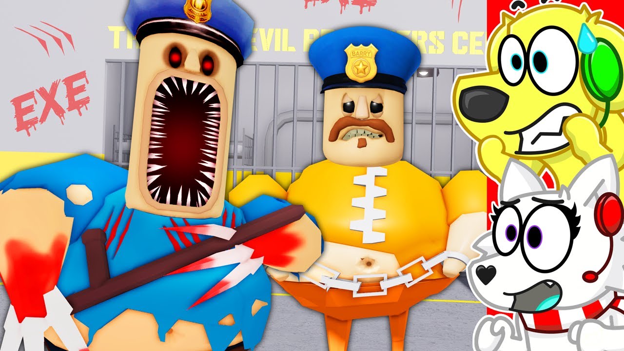 BARRY EXE vs BARRY in Roblox BARRY'S PRISON RUN! background