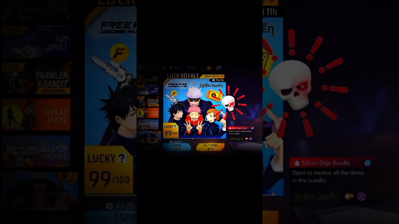 Gojo in Free Fire Gold Royale?! 🔥 | Jujutsu Kaisen x Free Fire background
