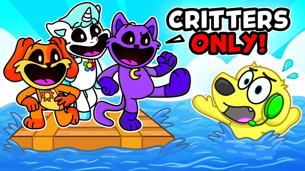 Trapped on a SMILING CRITTERS Raft in Roblox! background