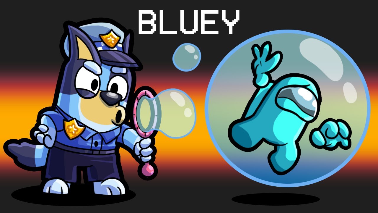 Bluey in Among Us background