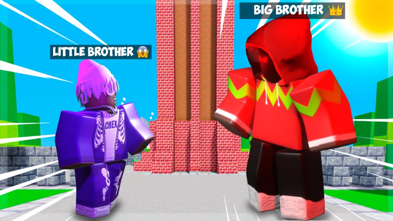 My LITTLE BROTHER CHALLENGED Me To A 1v1.. (Roblox Bedwars) background