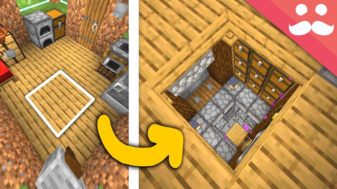Hidden Base under my House in Minecraft background