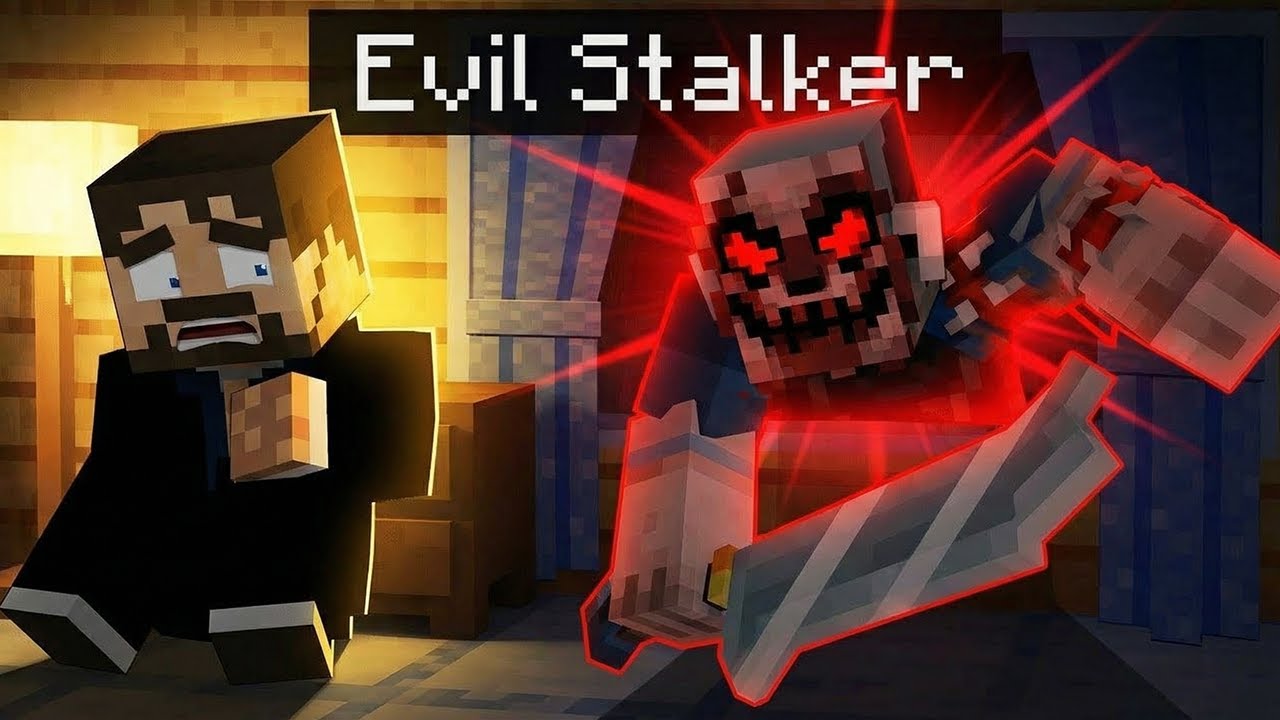 Evil Stalker in Minecraft background