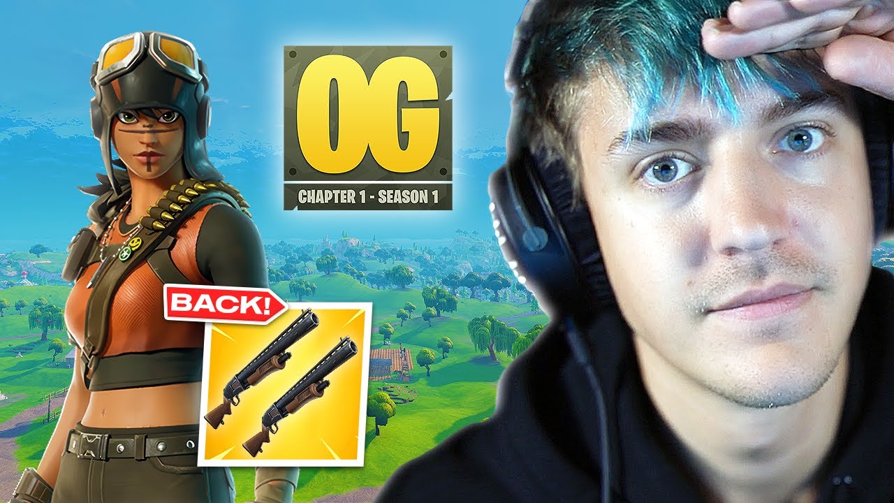 Ninja Reacts to OG Fortnite Season 1 background