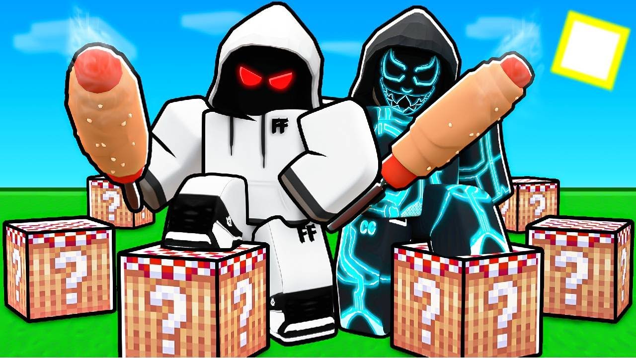 THE BEST FOOD LUCKY BLOCK DUO.. (Roblox Bedwars)