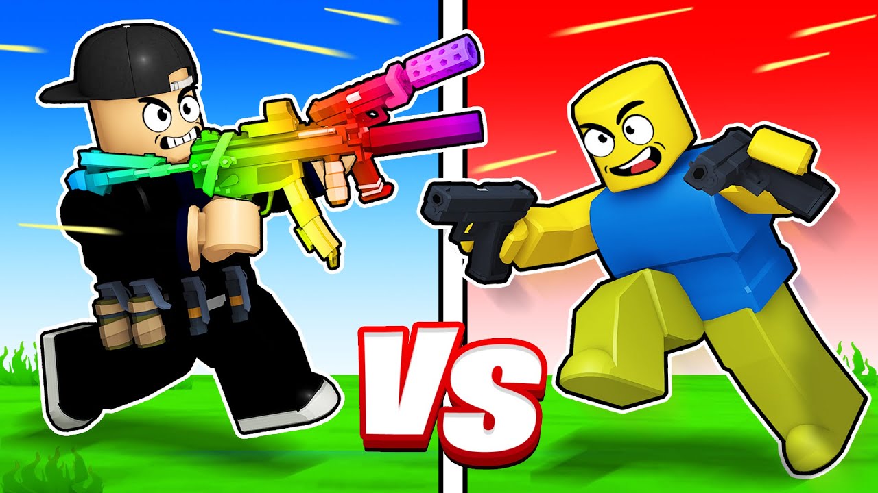 I Cheated With OP Weapons vs My Friends in Roblox background