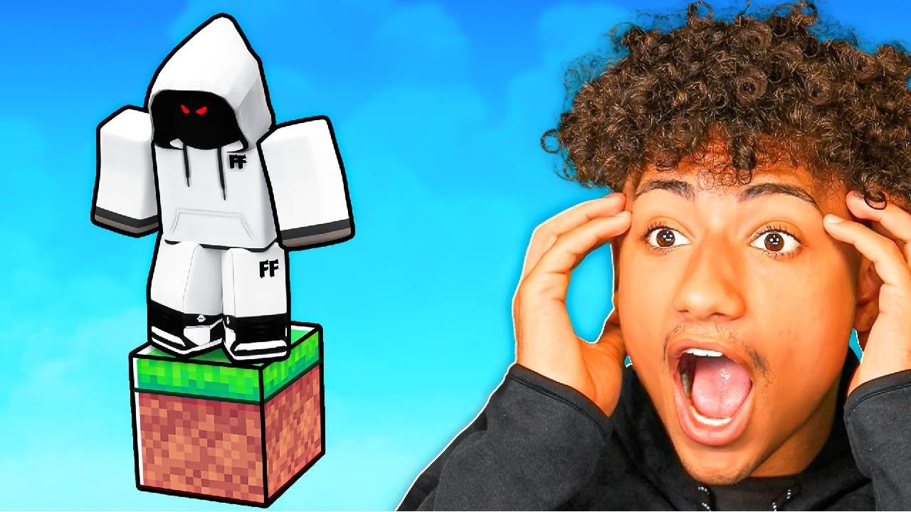 Surviving On ONE BLOCK In Roblox Bedwars.. background