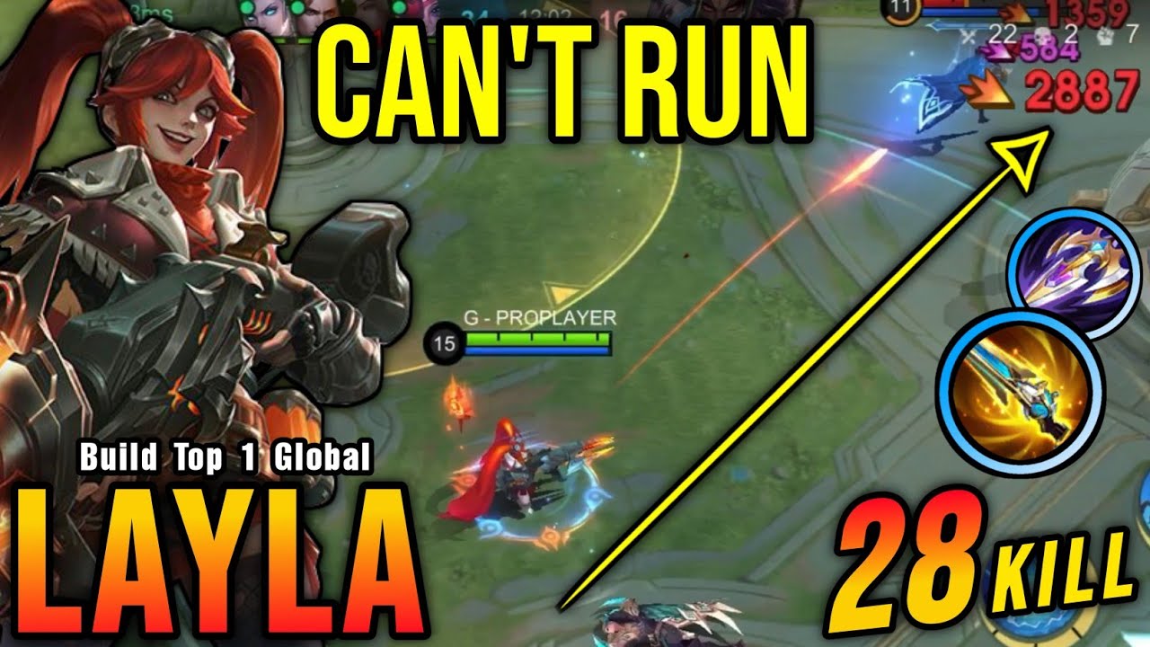 Layla 28 Kills with MANIAC!! You Can't Run From My Gun!! - Build Top 1 Global Layla ~ MLBB background