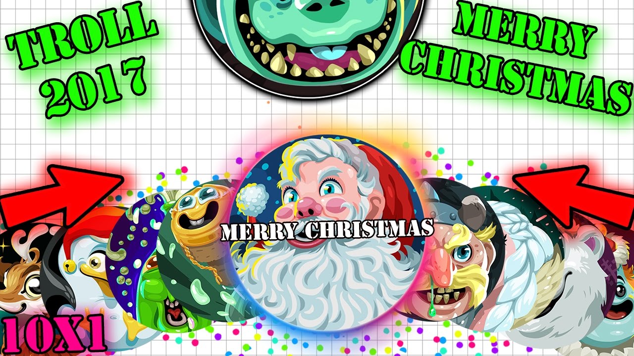 *NEW* AGARIO TROLLING ''MERRY CHRISTMAS'' 10x1 ENORMOUS TROLL EVER! // BEST TROLLING OF 2017! backdrop
