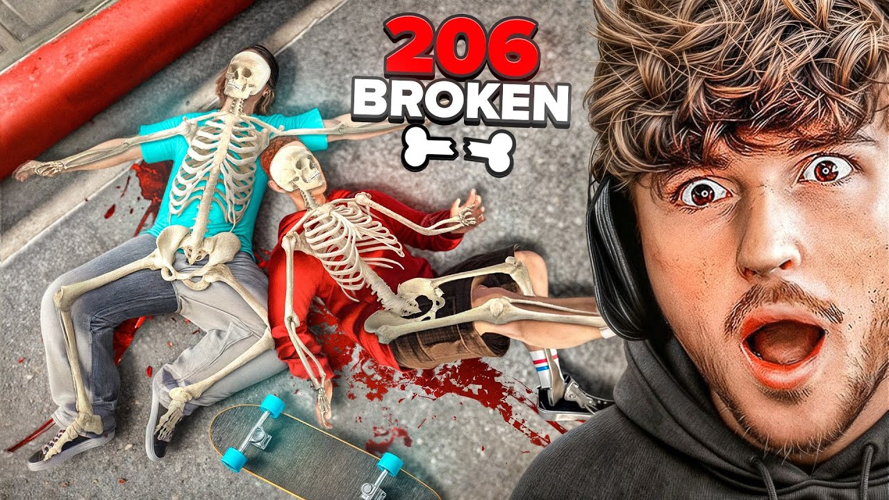 We Broke ALL 206 BONES in Skate.. background