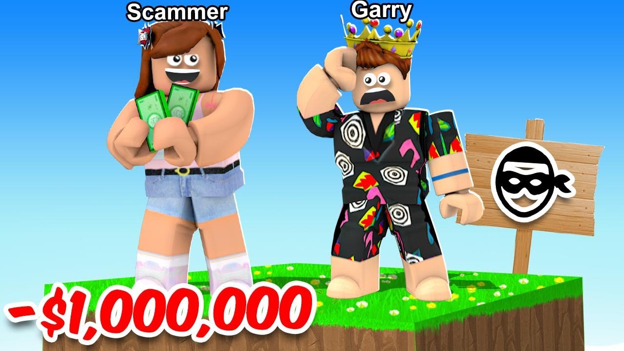 I Got SCAMMED for $1,000,000 in Skyblock Roblox Islands Rags to Riches Story EP 1 background