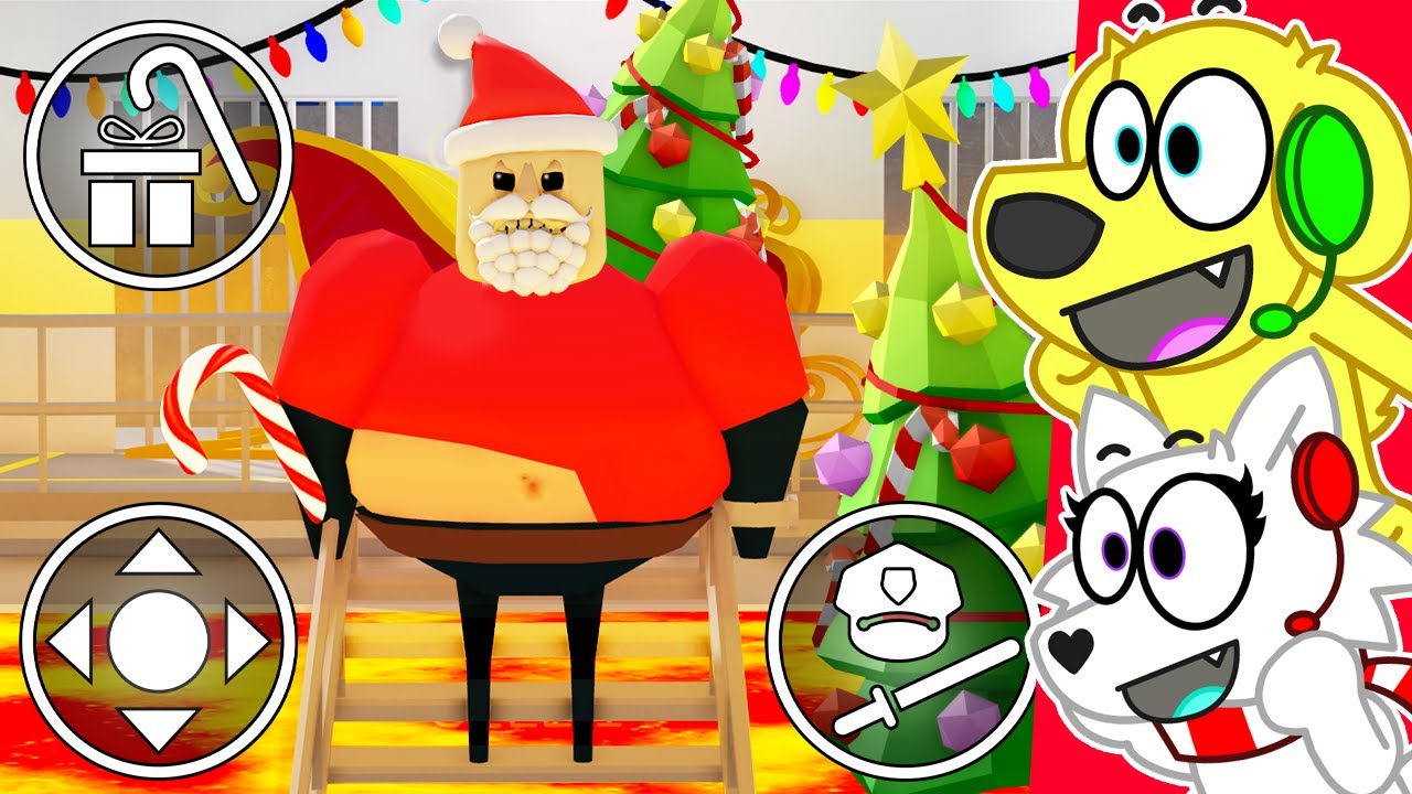 NEW SECRET in Roblox Barry's Prison Run Obby CHRISTMAS UPDATE!! background
