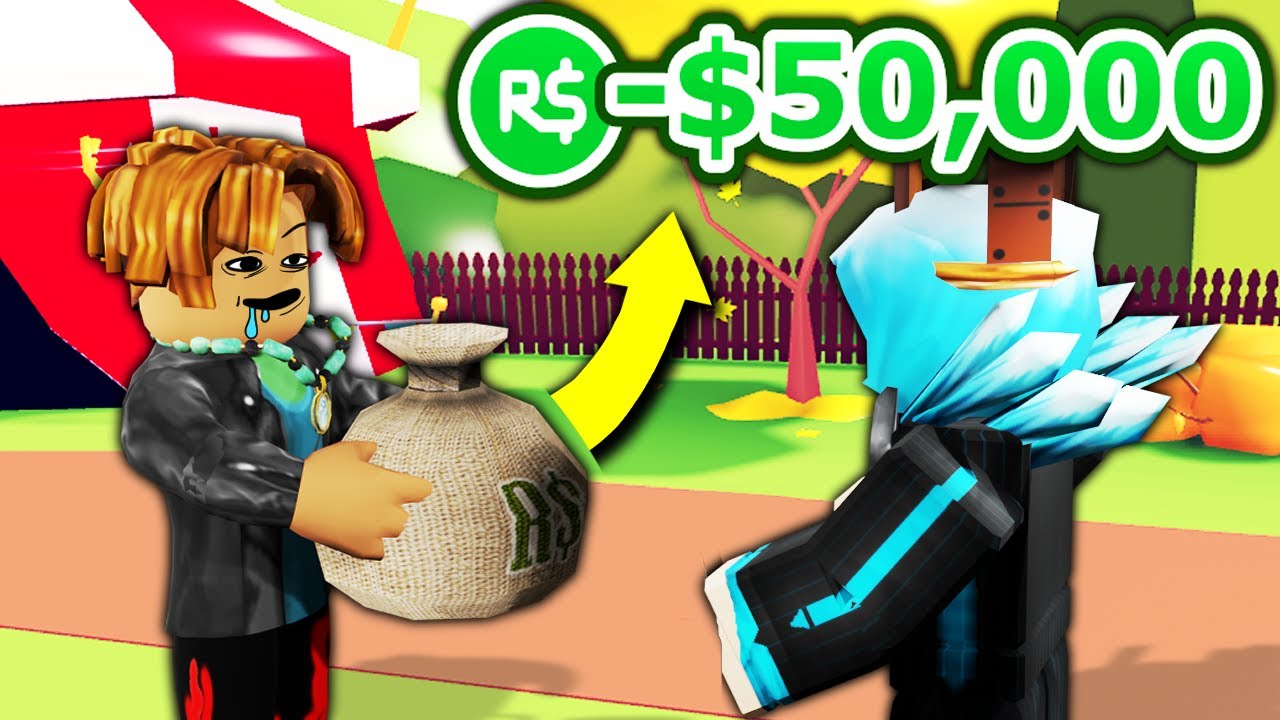 Playing Roblox as a RICH NOOB... and letting people take my robux background