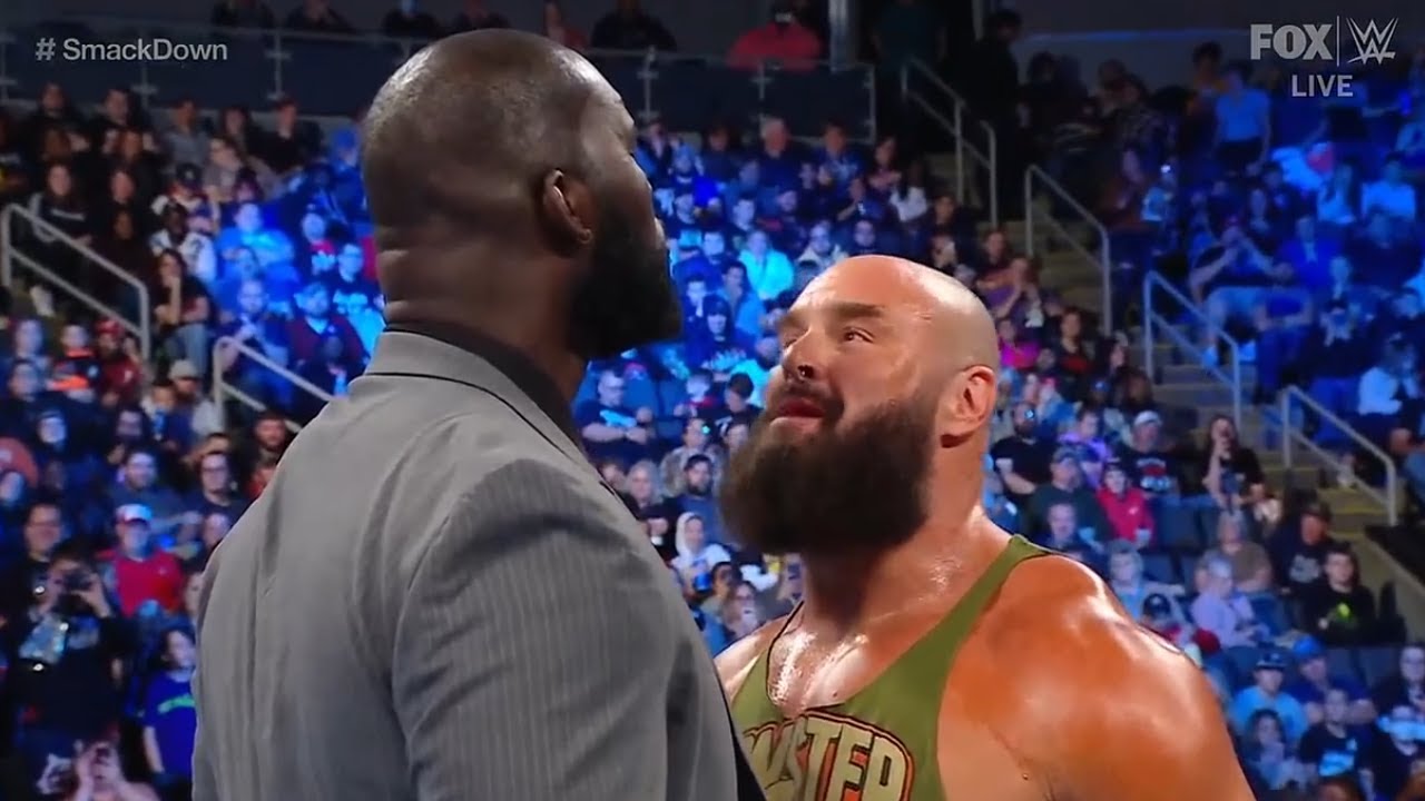Omos attacks Braun Strowman - WWE SmackDown 10/21/2022 background