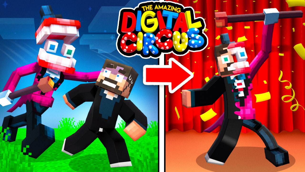 Amazing Digital Circus in Minecraft backdrop