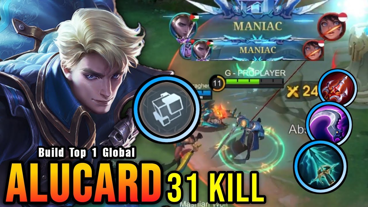 31 Kills + 2x MANIAC!! New Alucard One Hit Build and Emblem!! - Build Top 1 Global Alucard ~ MLBB