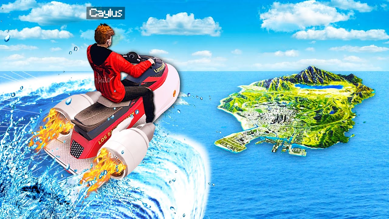 Jumping ENTIRE MAP On A JET SKI In GTA 5.. (Mods) backdrop