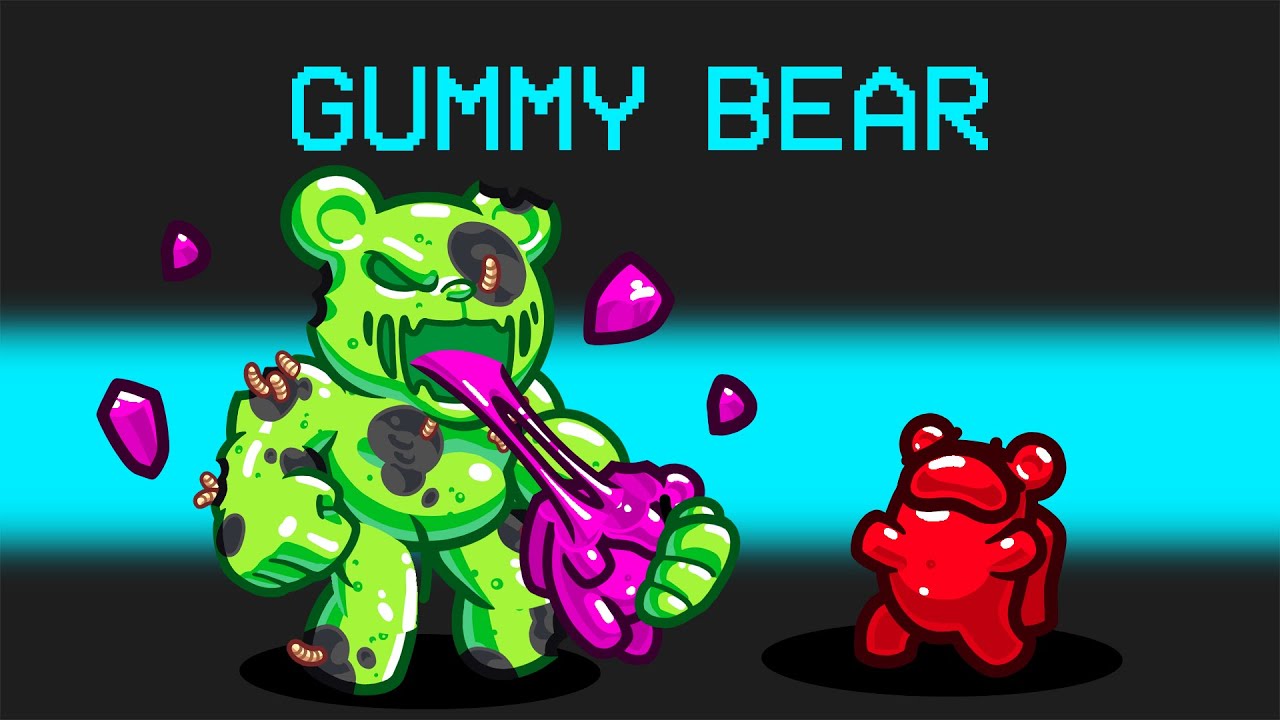 Gummy Bear Mod in Among Us background