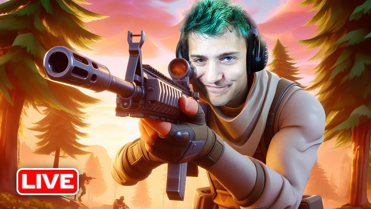 Ninja Vs The World in Fortnite Reload 🔴 Live background