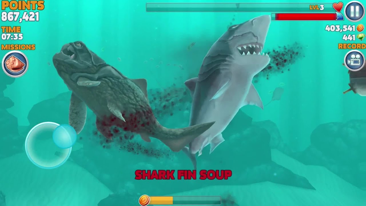 Hungry Shark Evolution: MEGALODON (Android -iOS) Gameplay background
