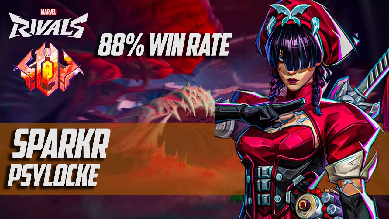 88% WIN RATE PLAY PSYLOCKE ! SPARKR (ONE ABOVE ALL) MARVEL RIVALS PRO GAMEPLAY background