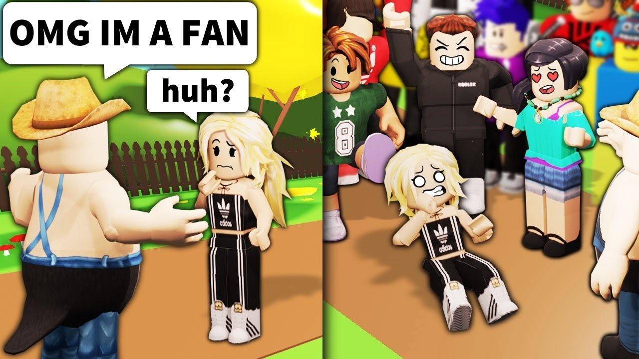 Pretending Roblox NOOBS are FAMOUS... with 200 players background