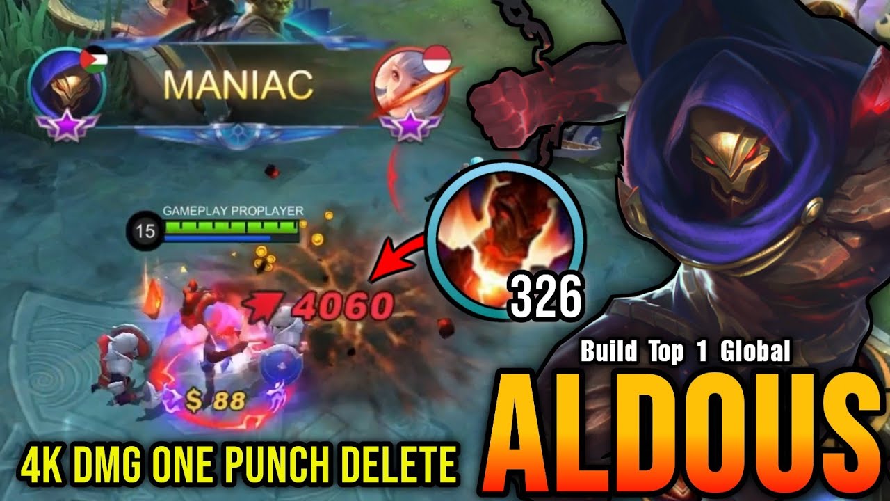 MANIAC!! 4K Damage Aldous One Punch Delete - Build Top 1 Global Aldous ~ MLBB background