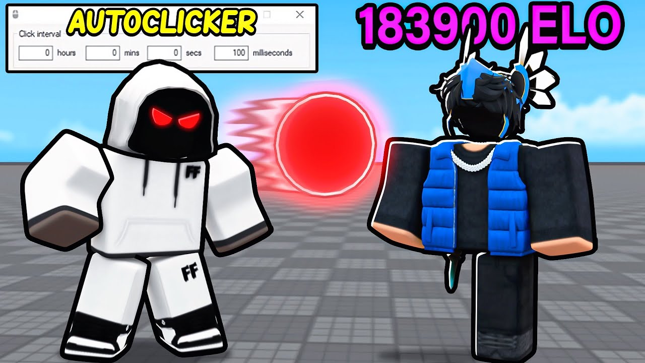 AUTOCLICKER Vs #1 PLAYER In Blade Ball background