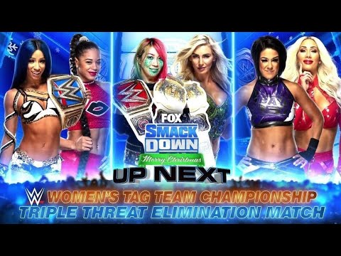 Charlotte Flair & Asuka vs Sasha Banks & Bianca Belair vs Bayley & Carmella (Full Match Part 1/2) background