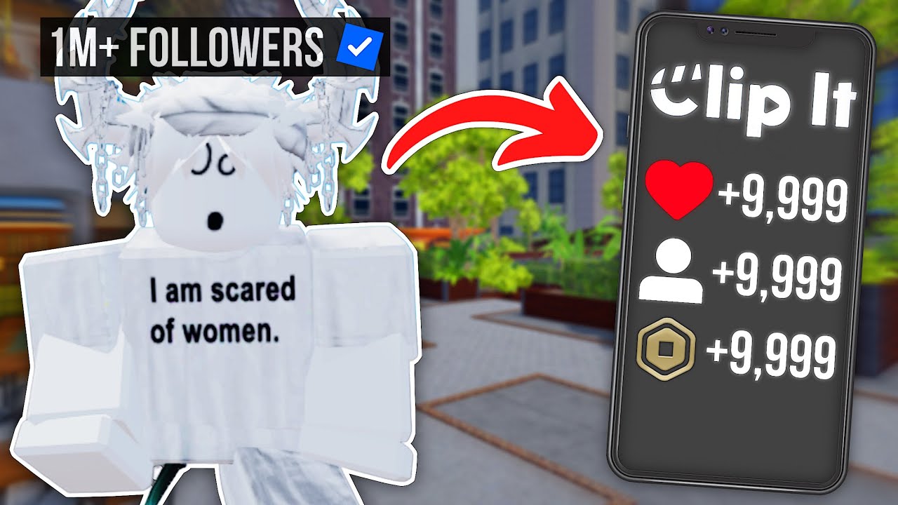 How to get FAMOUS on Roblox Clip It background