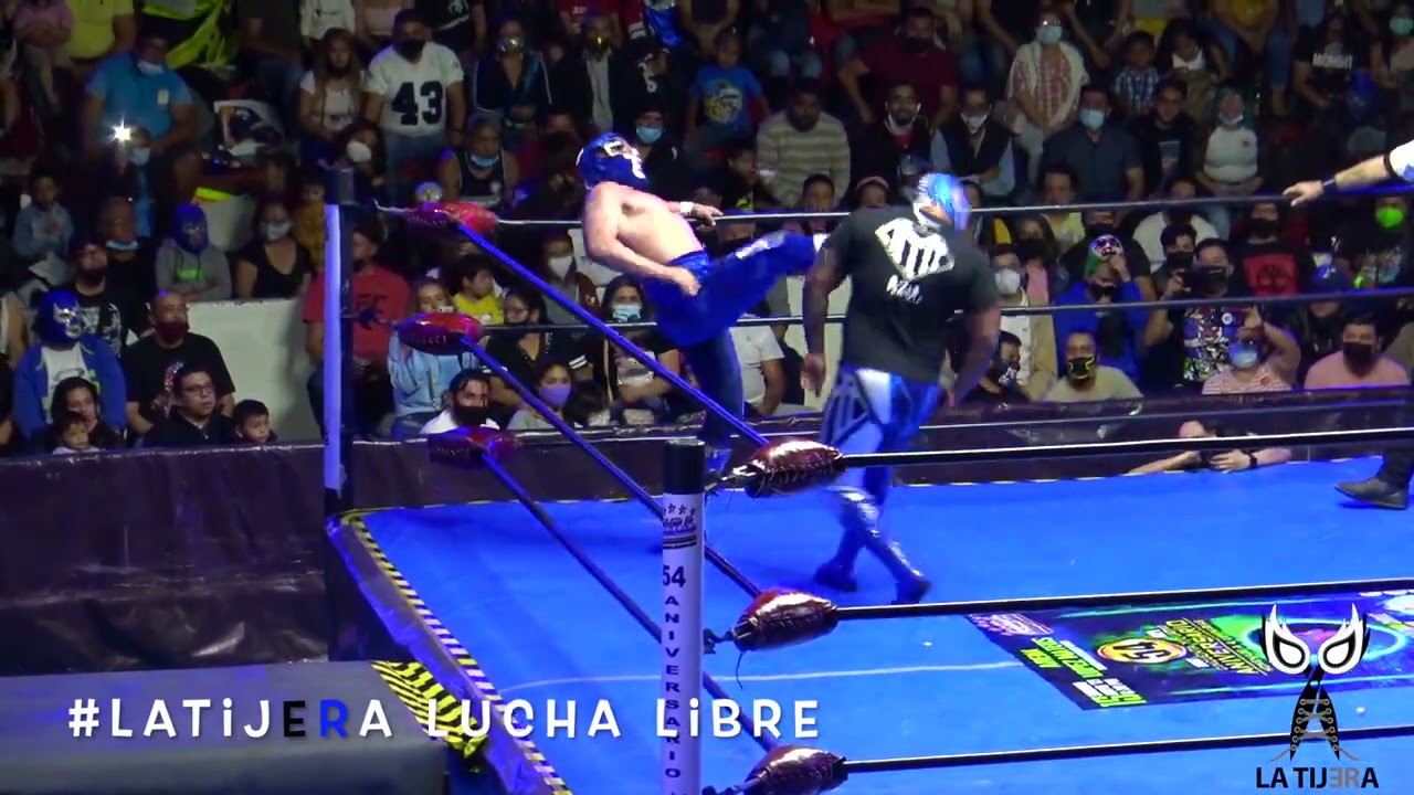 Blue Demon Jr Vs DMT Azul Vs Penta 0M Vs Hijo de Dr. Wagner Jr 54 aniversario Arena López Mateos