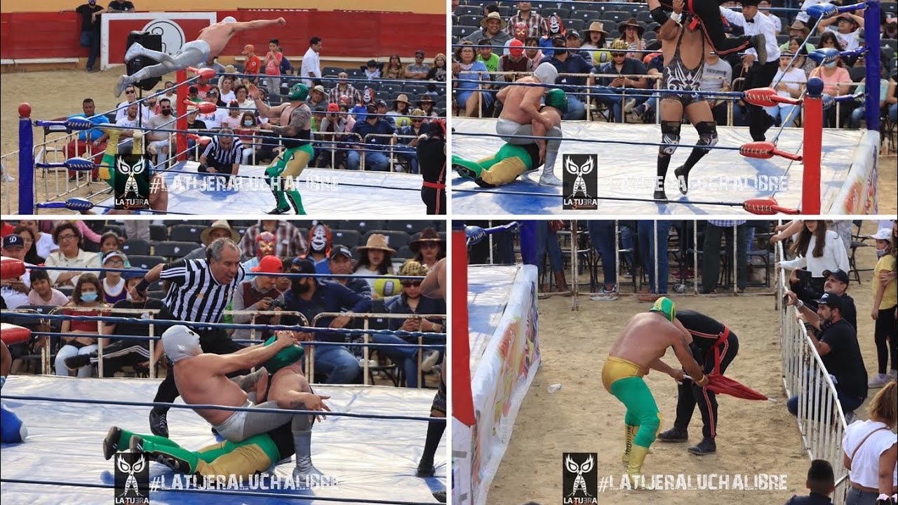 H. del Santo, H. de Octagón y Ciclón Ramírez Jr. Vs H. de Fishman, Wagner 3G e H. del Espectro Jr. background