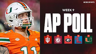 AP Top 25 Poll Released 🚨: Miami falls to No. 9, Alabama & Georgia back into Top 5 background