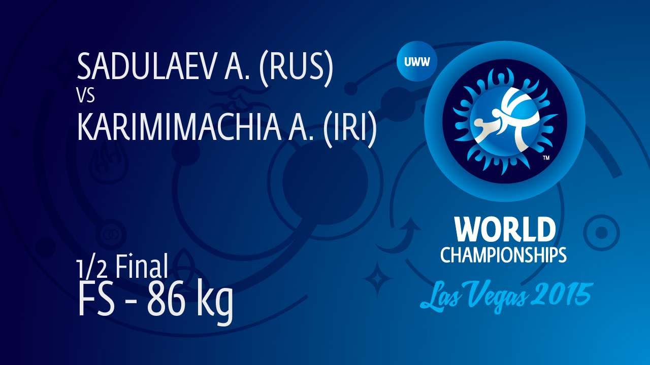 1/2 FS - 86 kg: A. SADULAEV (RUS) df. A. KARIMIMACHIA (IRI), 6-2 background