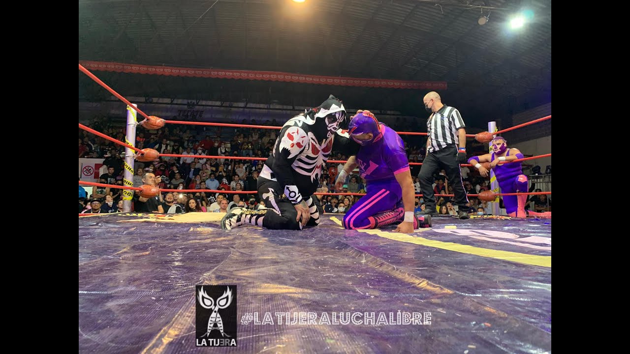 LA Park, Hijo de LA Park y LA Park Jr Vs Villano IV, Villano V Jr y Rokambole Jr Arena López Mateos backdrop