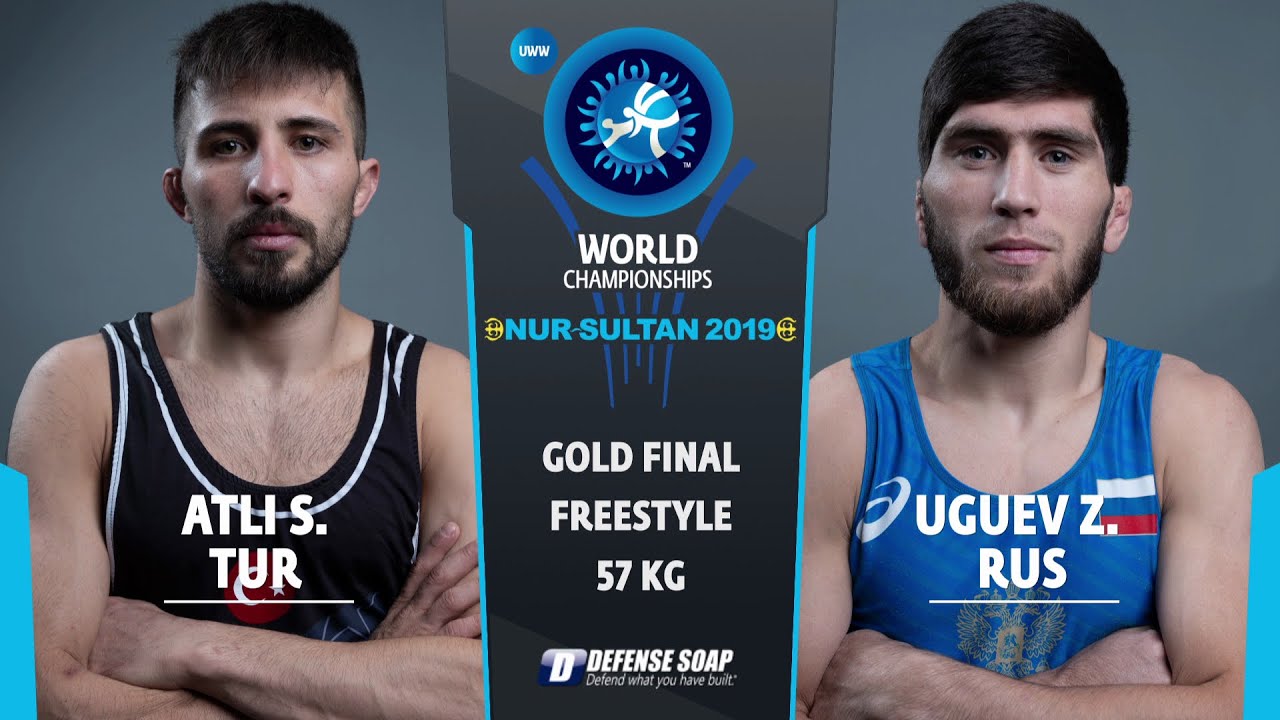 GOLD FS - 57 kg: S. ATLI (TUR) v. Z. UGUEV (RUS) background